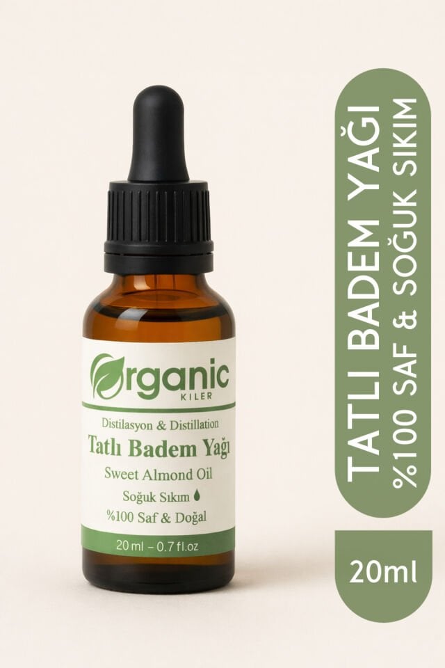 %100 Saf Tatlı Badem Yağı - 20 Ml - Doğal Katkısız ve Soğuk Sıkım (Sweet Almond Oil)