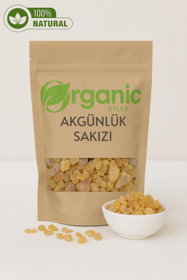 Doğal Akgünlük Sakızı - %100 Doğal Reçine - Günlük Sakızı, Taze & Yeni Mahsül 100gr