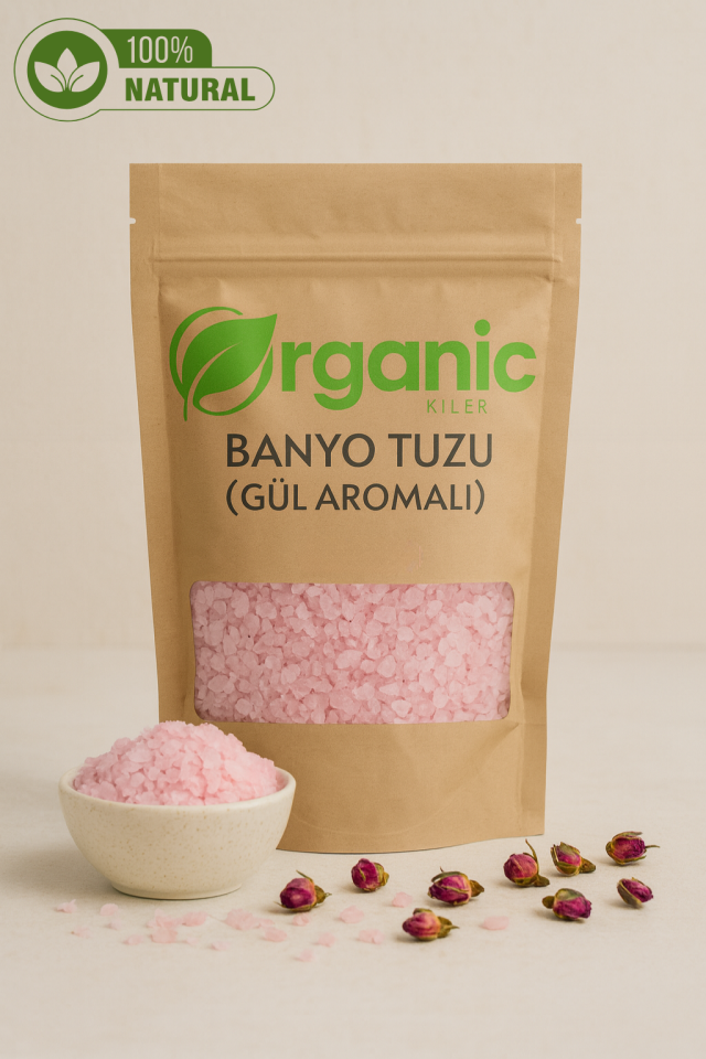 Doğal Gül Aromalı Banyo Tuzu 250gr | Ayak Bakım Tuzu | Rahatlatıcı & Yenileyici