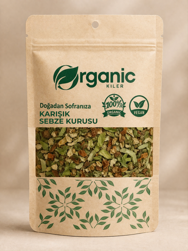 Karışık Sebze Kurusu - Turp, Ispanak, Pırasa, Domates ve Biber - %100 Doğal